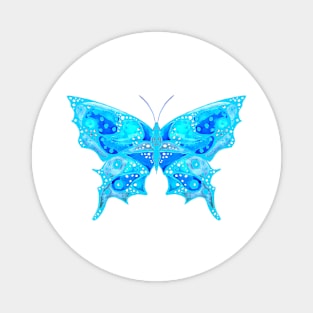 Abstract Blue Butterfly Magnet